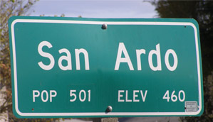 San Ardo population sign